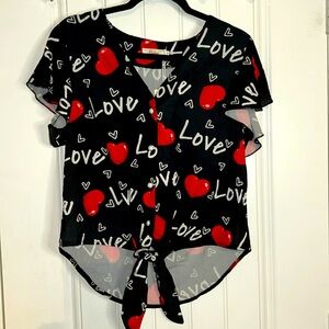 Women’s Valentines Love Blouse, Size M